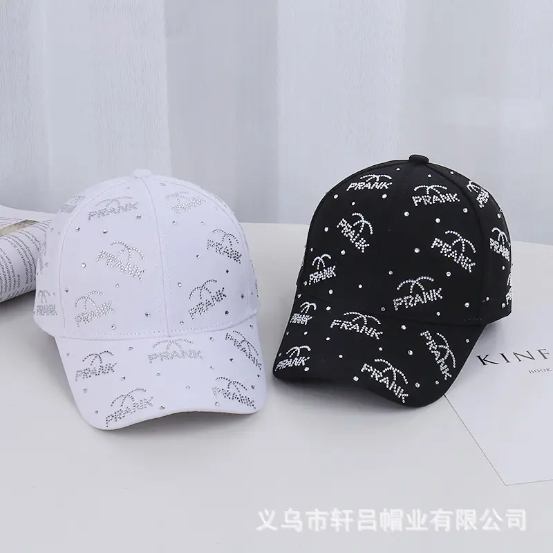 Pink Rhinestone Lettered Baseball Cap for Women