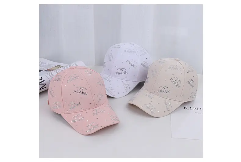 Pink Rhinestone Lettered Baseball Cap for Women — feature 19
