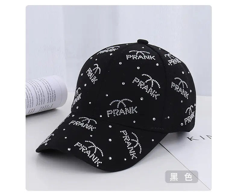 Pink Rhinestone Lettered Baseball Cap for Women — feature 22