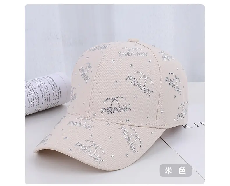 Pink Rhinestone Lettered Baseball Cap for Women — feature 23