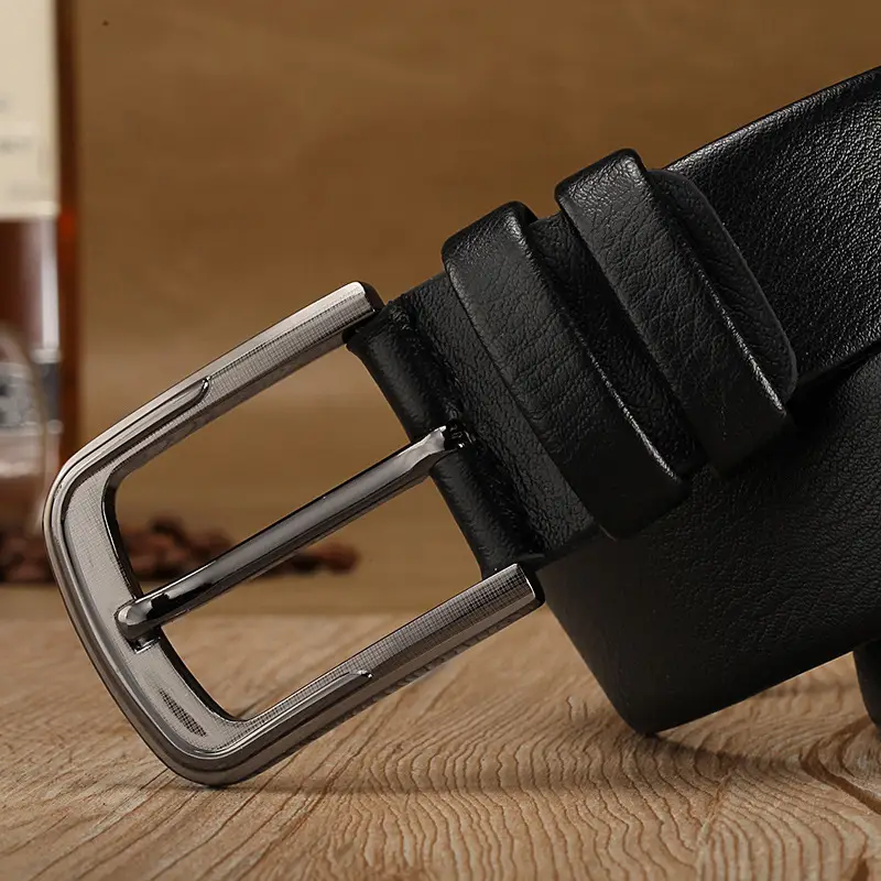 Black Korean Fashion Men's Pin Buckle Belt
