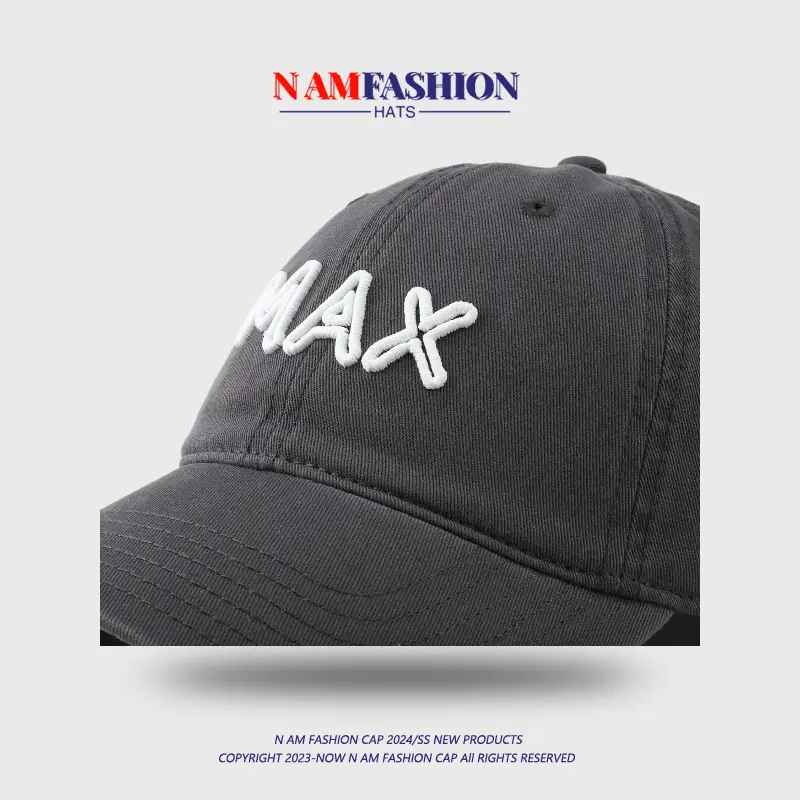 White Max Embroidered Baseball Cap for Men — feature 10