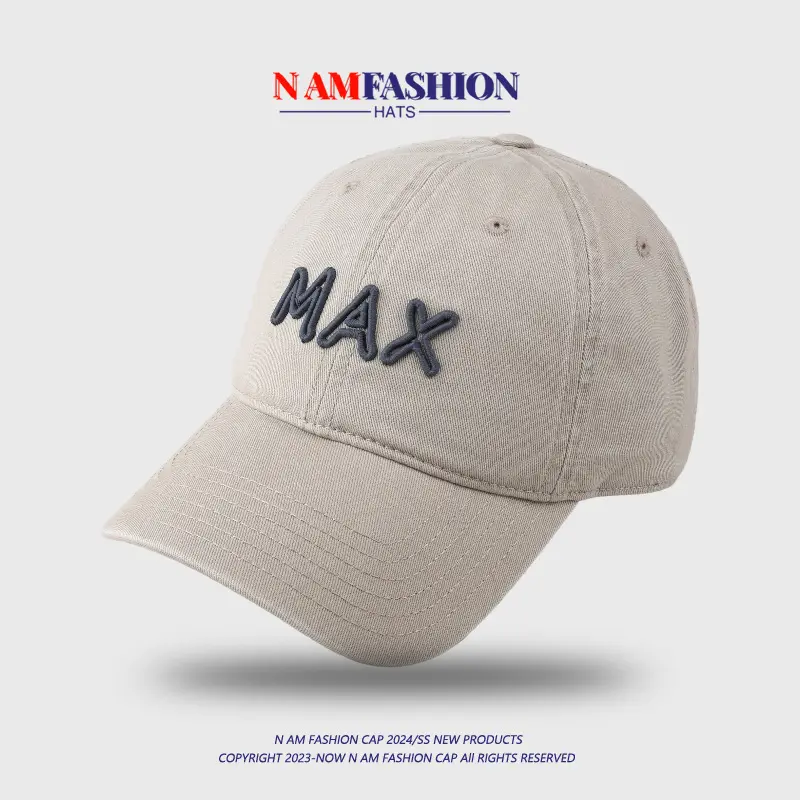 White Max Embroidered Baseball Cap for Men — feature 11