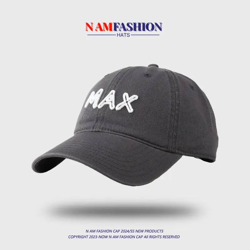 White Max Embroidered Baseball Cap for Men — feature 4