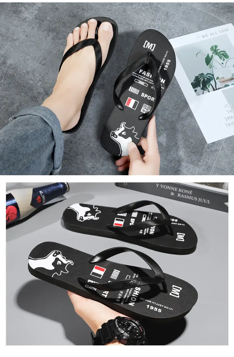 Wholesale Men's Clip Feet Home Flip Flops Summer New Style Outfit Trendy Non-Slip Soft Bottom Deodorant Slippers Beach Shoes — feature 10