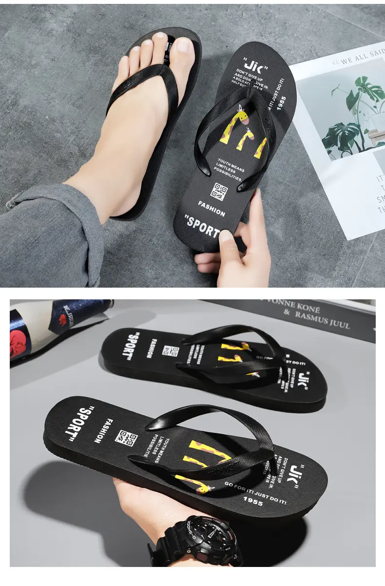 Wholesale Men's Clip Feet Home Flip Flops Summer New Style Outfit Trendy Non-Slip Soft Bottom Deodorant Slippers Beach Shoes — feature 15