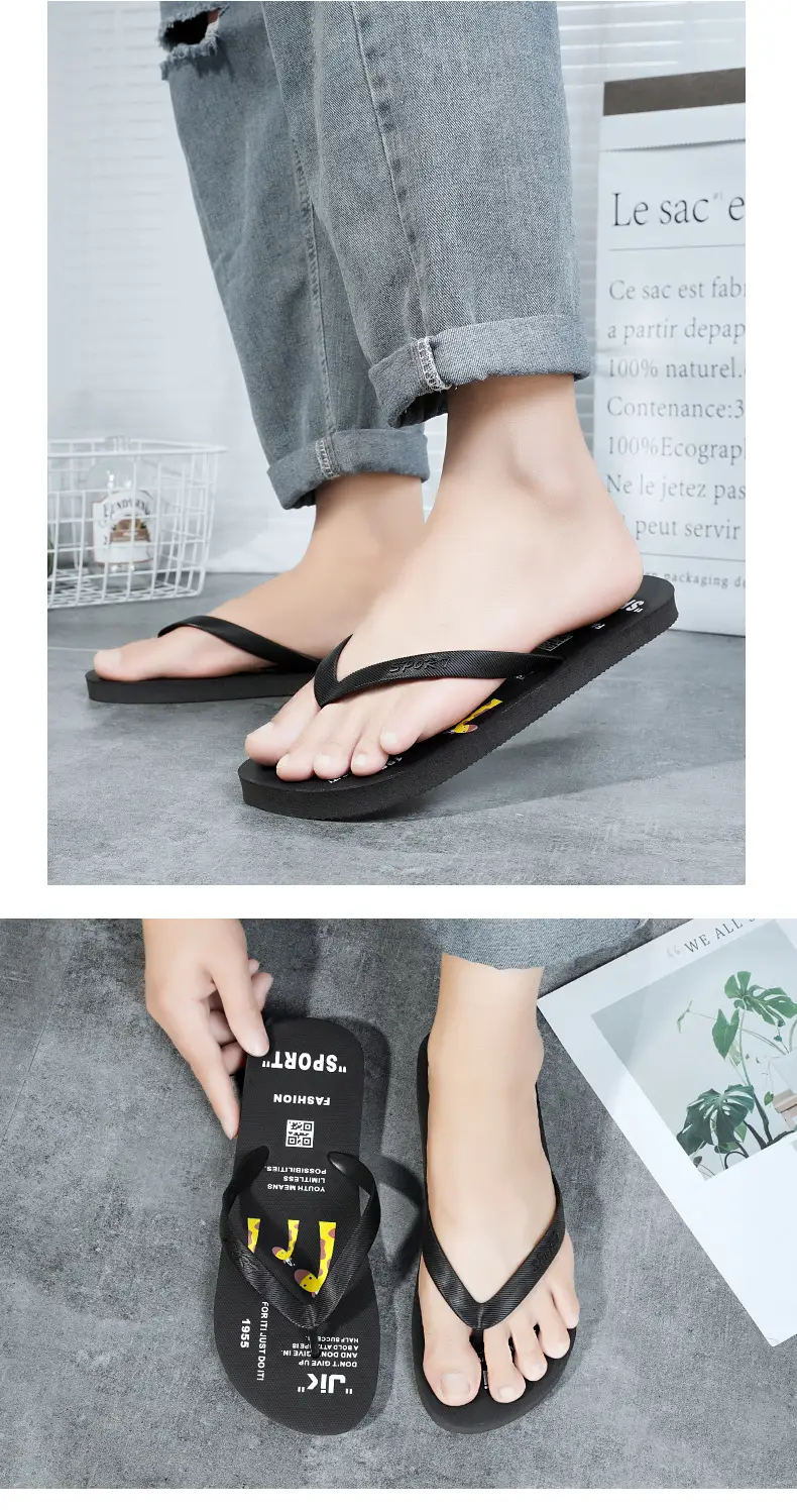 Wholesale Men's Clip Feet Home Flip Flops Summer New Style Outfit Trendy Non-Slip Soft Bottom Deodorant Slippers Beach Shoes — feature 17