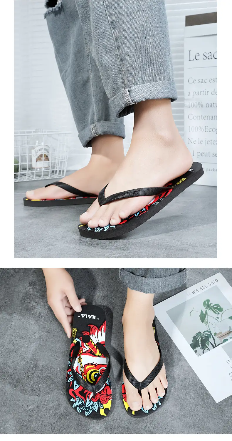 Wholesale Men's Clip Feet Home Flip Flops Summer New Style Outfit Trendy Non-Slip Soft Bottom Deodorant Slippers Beach Shoes — feature 27