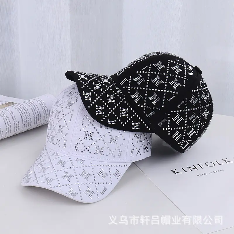 Pink Rhinestone Lettered Baseball Cap for Women - Image 6