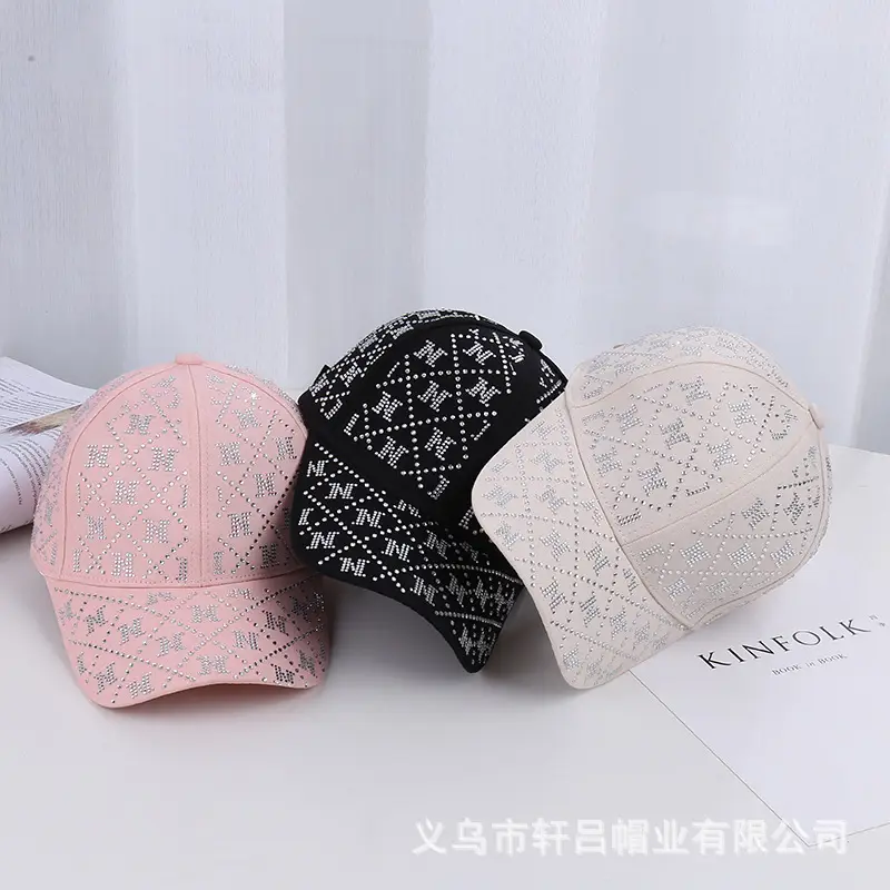 Pink Rhinestone Lettered Baseball Cap for Women - Image 7