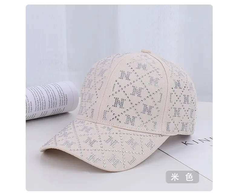 Pink Rhinestone Lettered Baseball Cap for Women — feature 23