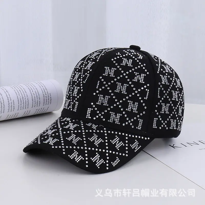 Pink Rhinestone Lettered Baseball Cap for Women - Image 3