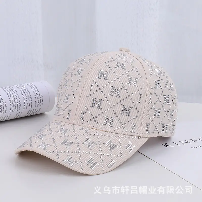 Pink Rhinestone Lettered Baseball Cap for Women - Image 4