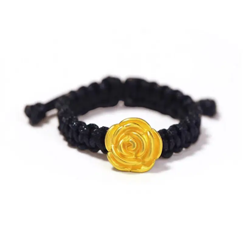 Wholesale Gold Rose Braided Ring Women Pure Gold 999 Gold - Image 8