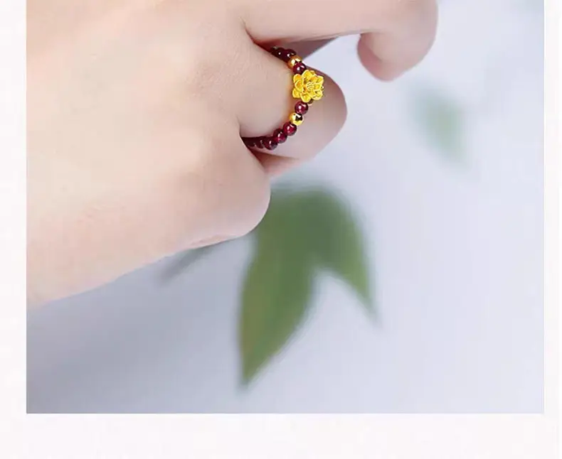 Wholesale Gold Rose Braided Ring Women Pure Gold 999 Gold — feature 15