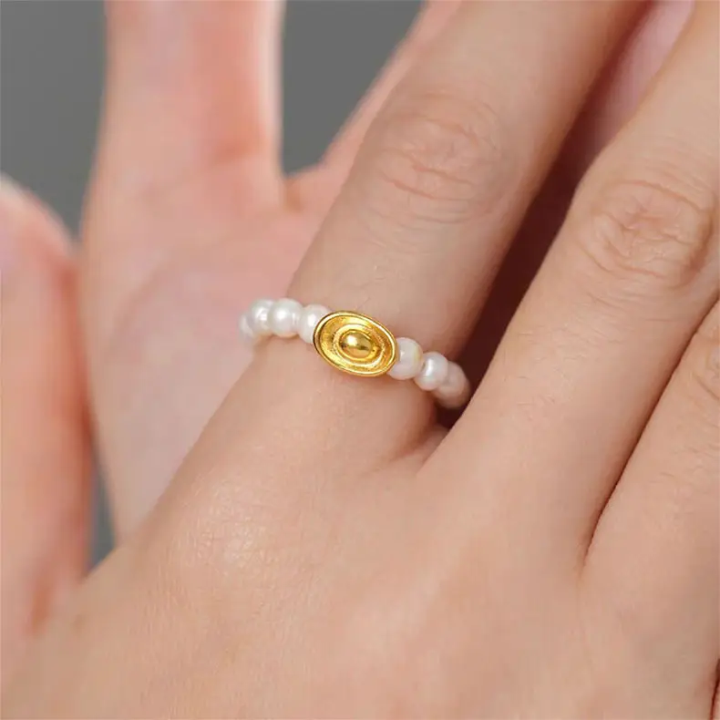 Wholesale Gold Rose Braided Ring Women Pure Gold 999 Gold — feature 25