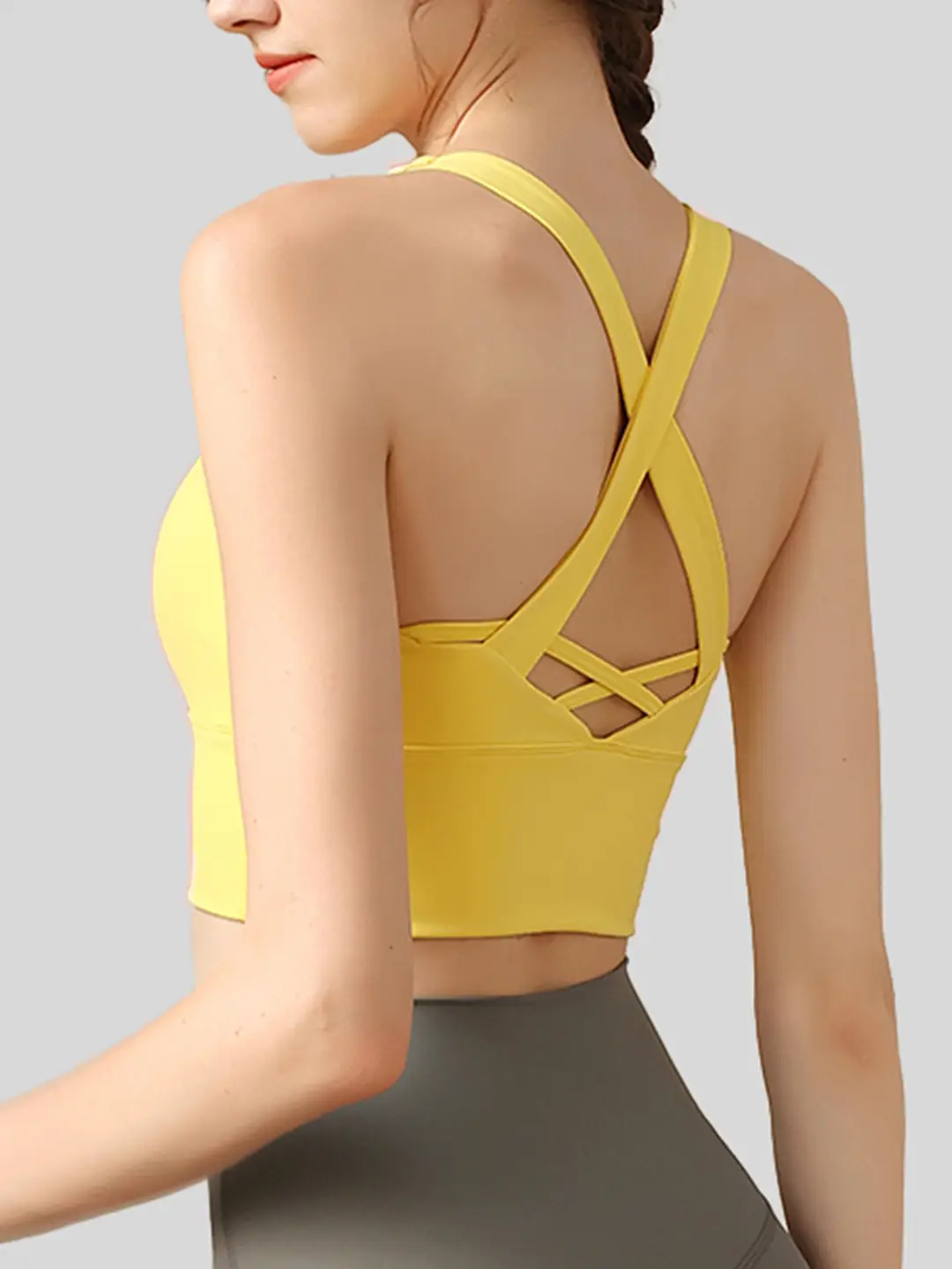 Sports underwear women's shock-proof high-strength nude back running bra fitness vest yoga clothes top outer wear