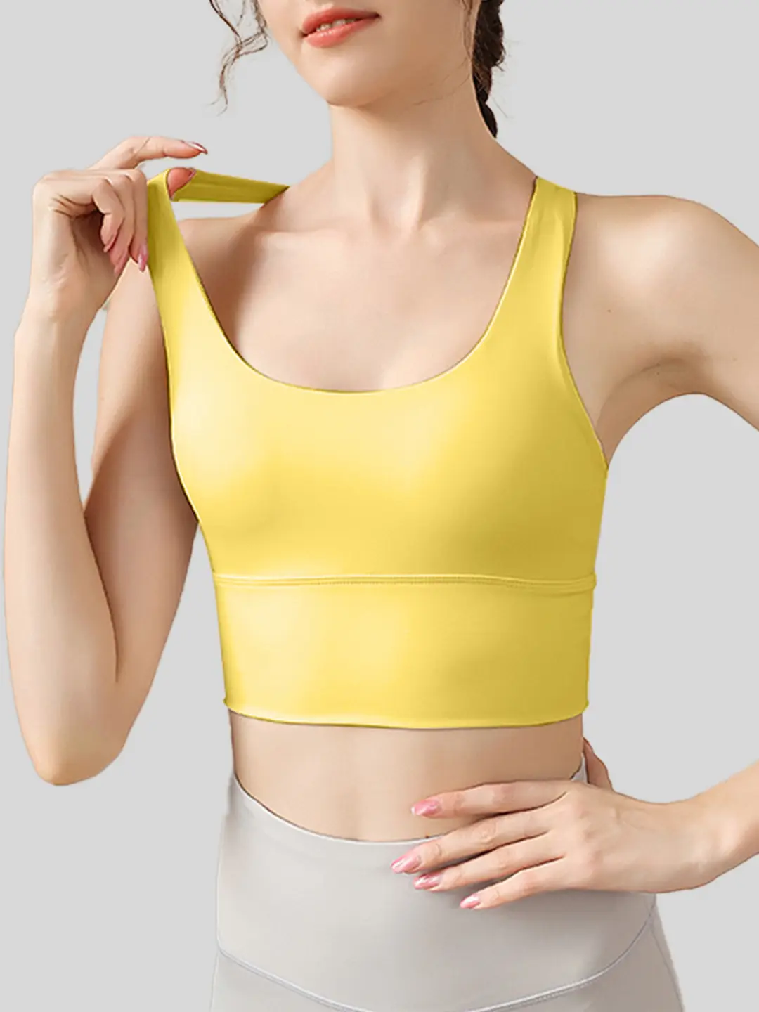 Sports underwear women's shock-proof high-strength nude back running bra fitness vest yoga clothes top outer wear