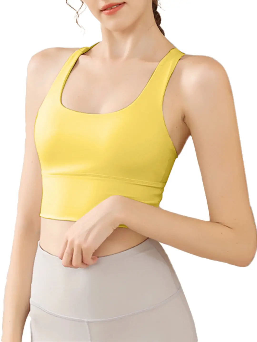 Sports underwear women's shock-proof high-strength nude back running bra fitness vest yoga clothes top outer wear