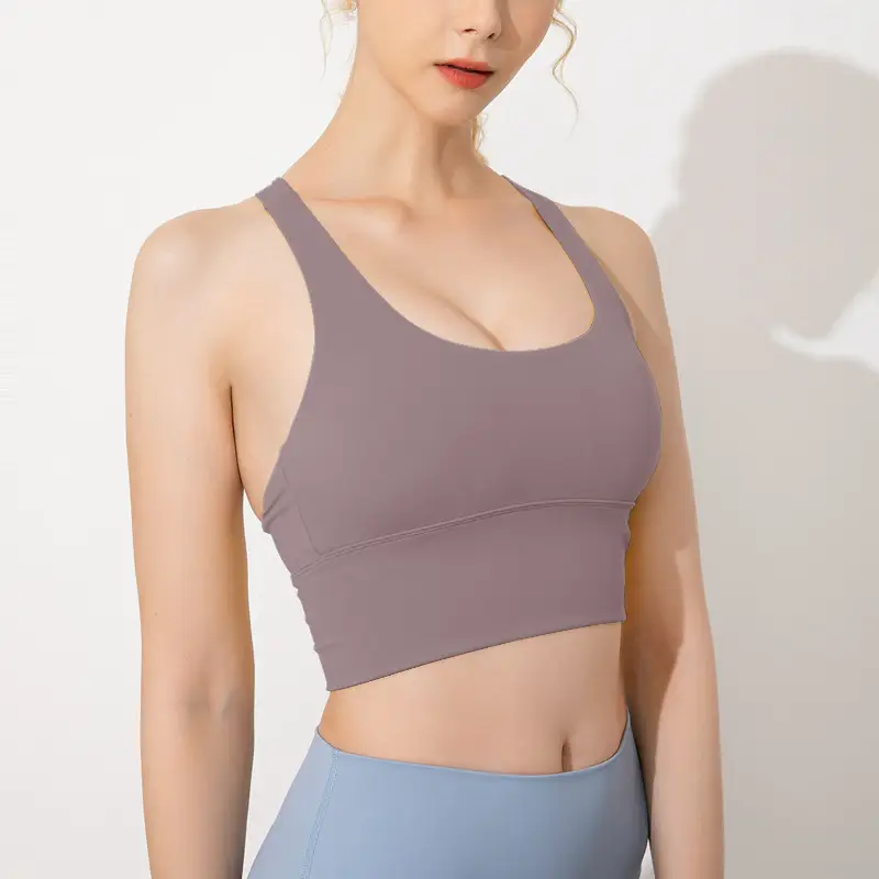 Sports underwear women's shock-proof high-strength nude back running bra fitness vest yoga clothes top outer wear