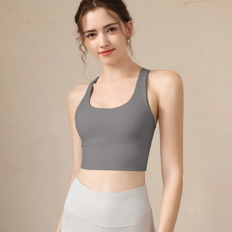 Sports underwear women's shock-proof high-strength nude back running bra fitness vest yoga clothes top outer wear