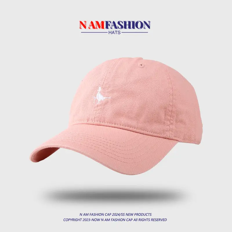 Pink Embroidered Baseball Cap for Women Plus Size - Image 4