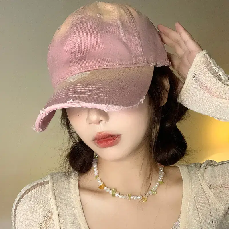 Korean Style Ripped Baseball Cap for Women - Image 9