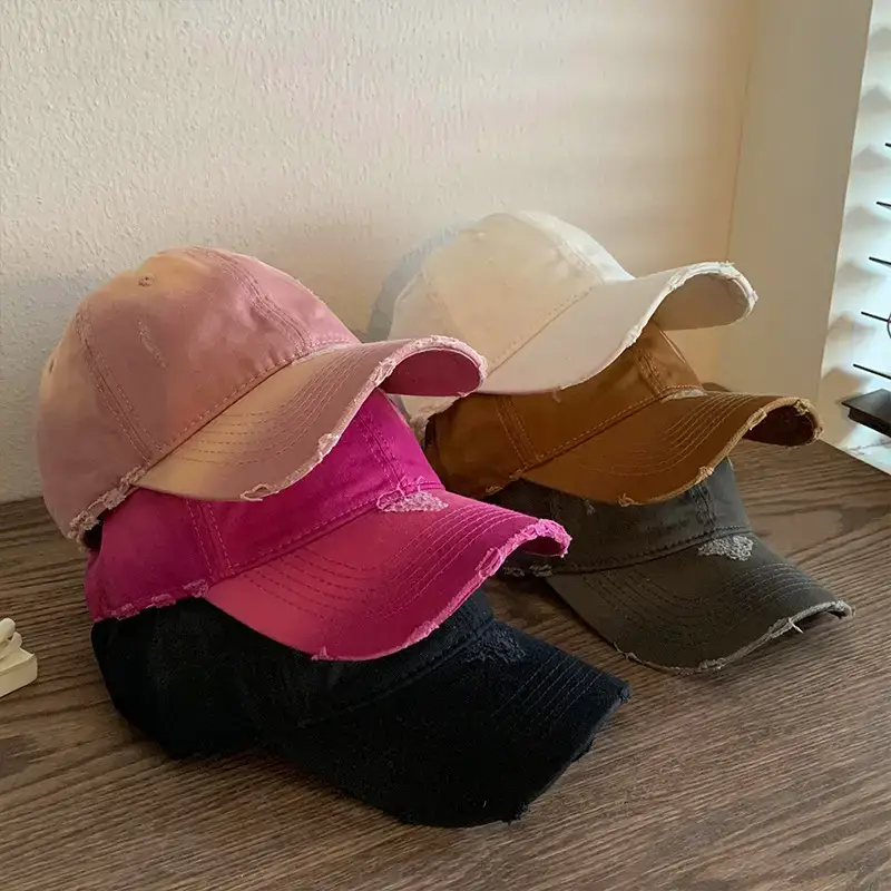 Korean Style Ripped Baseball Cap for Women - Image 10