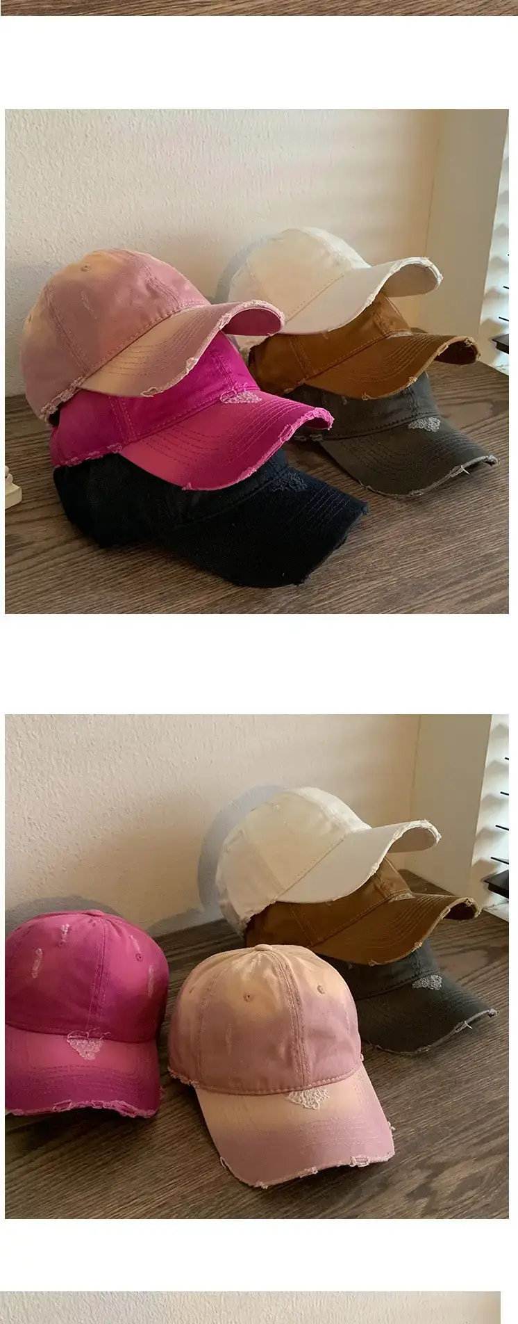Korean Style Ripped Baseball Cap for Women — feature 11