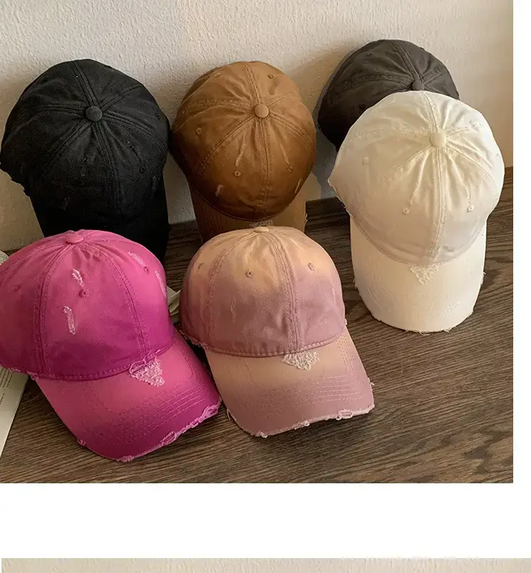 Korean Style Ripped Baseball Cap for Women — feature 12