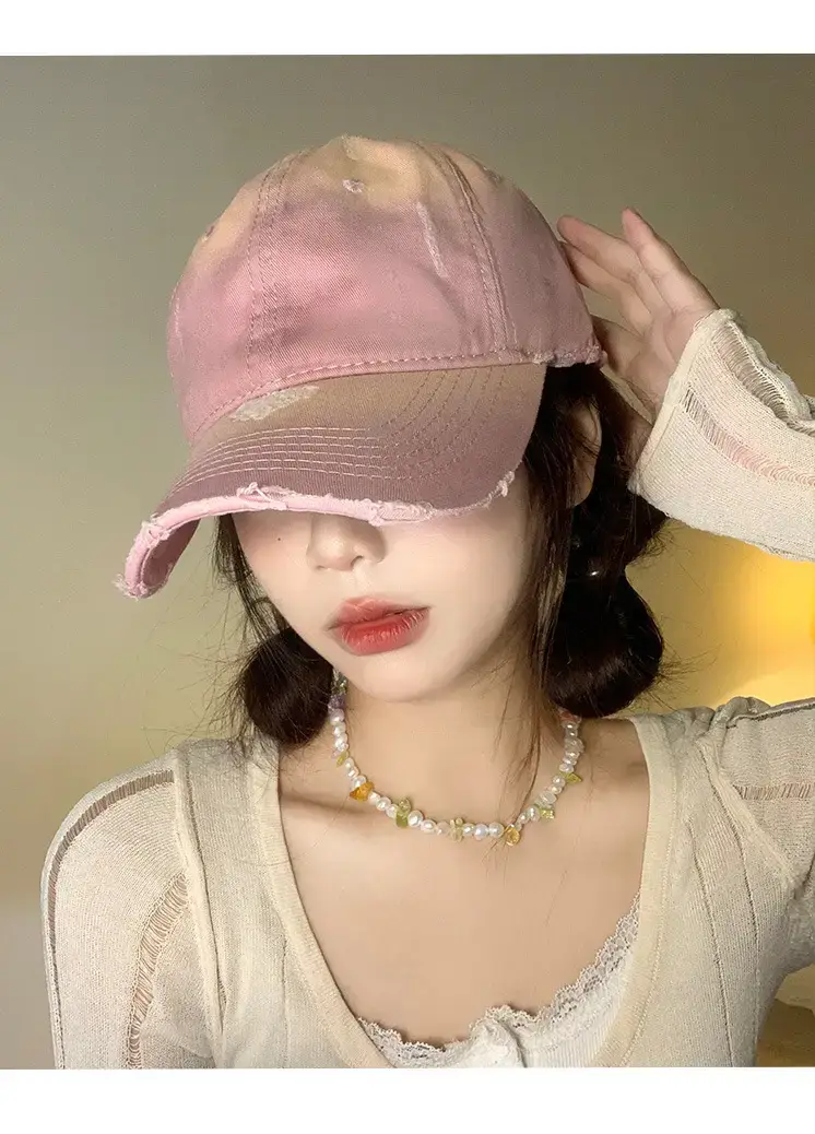 Korean Style Ripped Baseball Cap for Women — feature 8