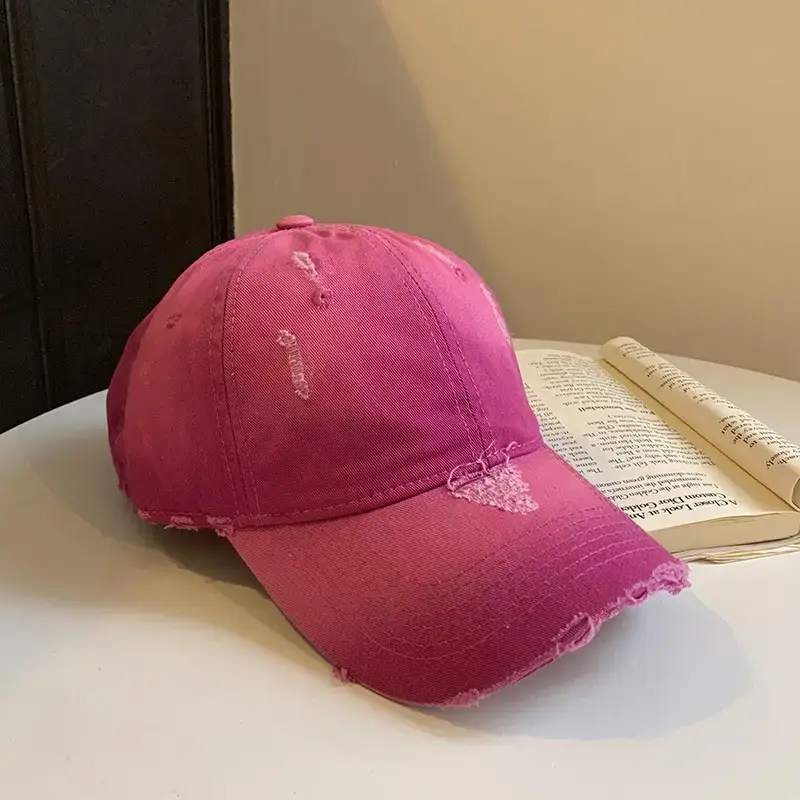 Korean Style Ripped Baseball Cap for Women - Image 3