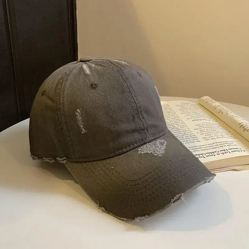 Korean Style Ripped Baseball Cap for Women - Image 5