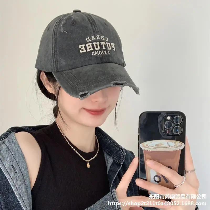 Urban Future Wash Denim Cap Wide Brim Beige - Image 7