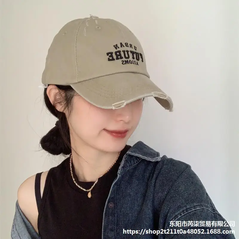 Urban Future Wash Denim Cap Wide Brim Beige - Image 9