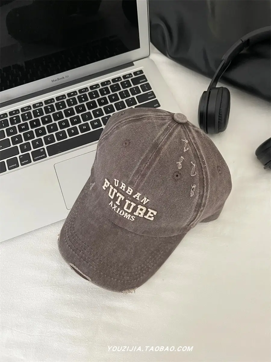 Urban Future Wash Denim Cap Wide Brim Beige - Image 4