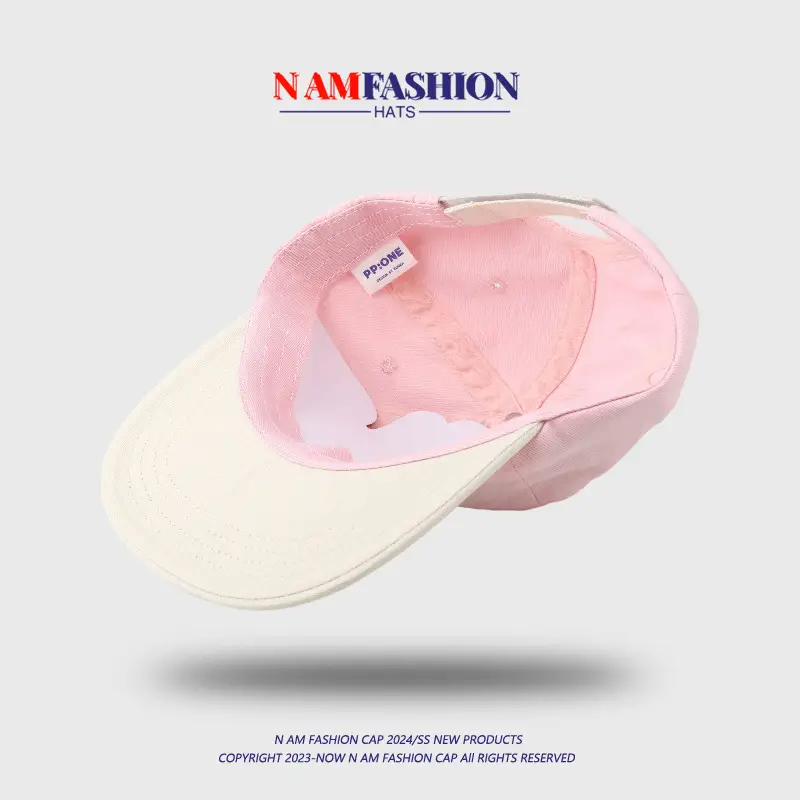 Pink Korean Style Peaked Cap with Sun View Embroidery — feature 10