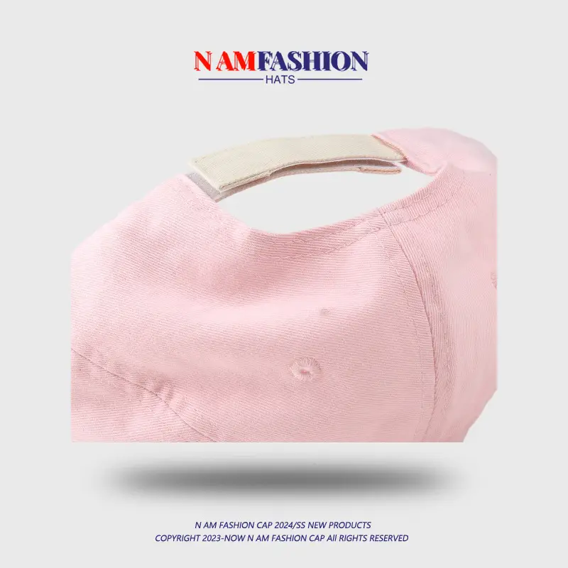 Pink Korean Style Peaked Cap with Sun View Embroidery — feature 8