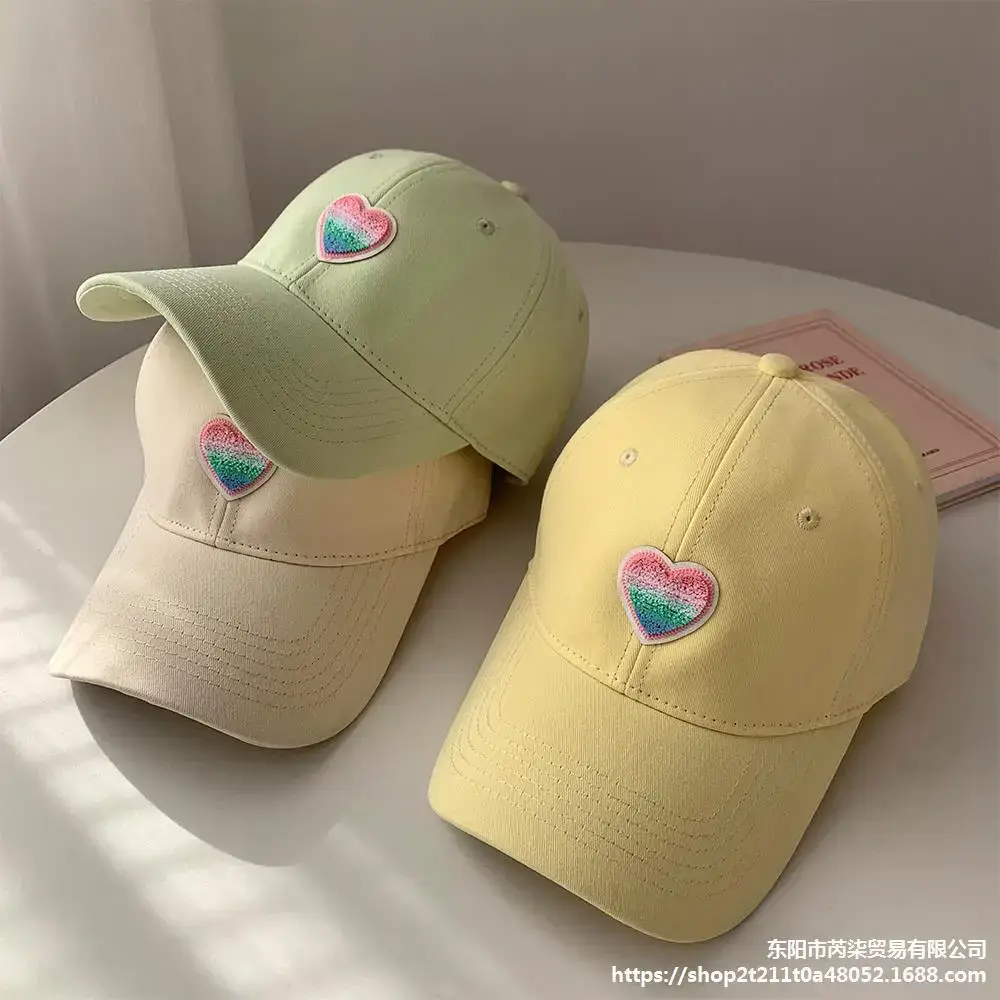 Women's Beige Heart Embroidered Baseball Cap - Image 9