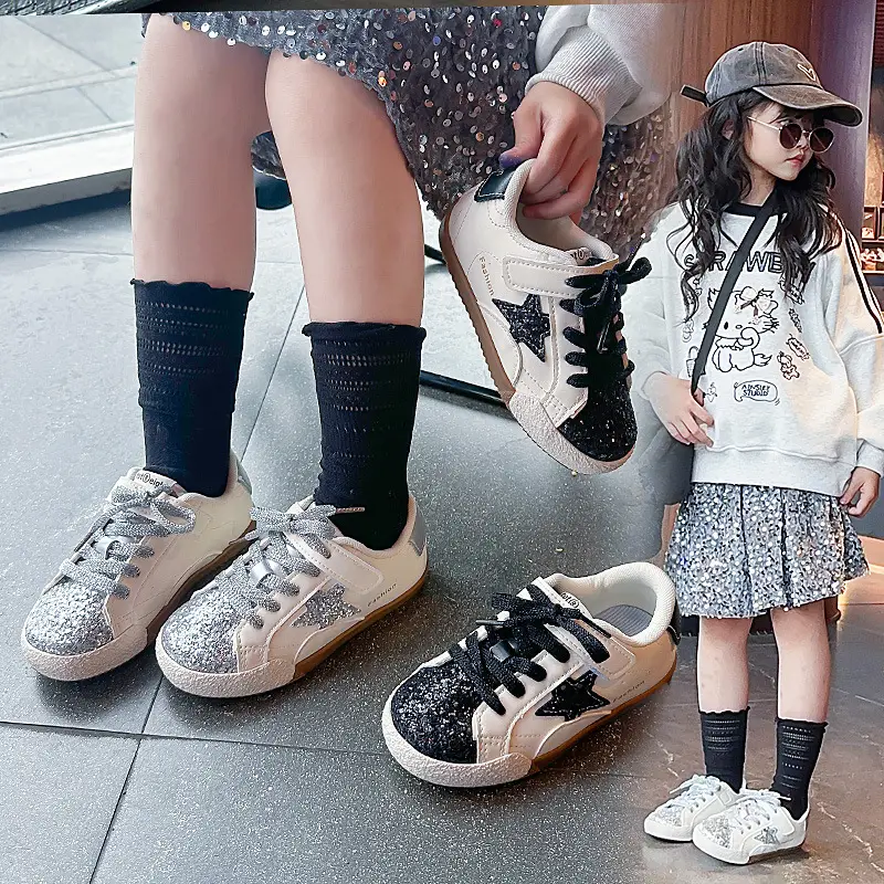 Baby Sneakers White Black Star 1-2Yrs Non-Slip