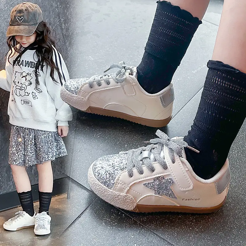 Baby Sneakers White Black Star 1-2Yrs Non-Slip