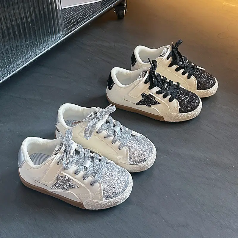 Baby Sneakers White Black Star 1-2Yrs Non-Slip