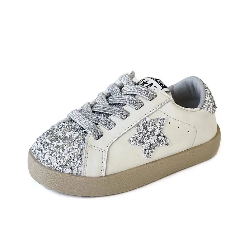 Baby Sneakers White Black Star 1-2Yrs Non-Slip