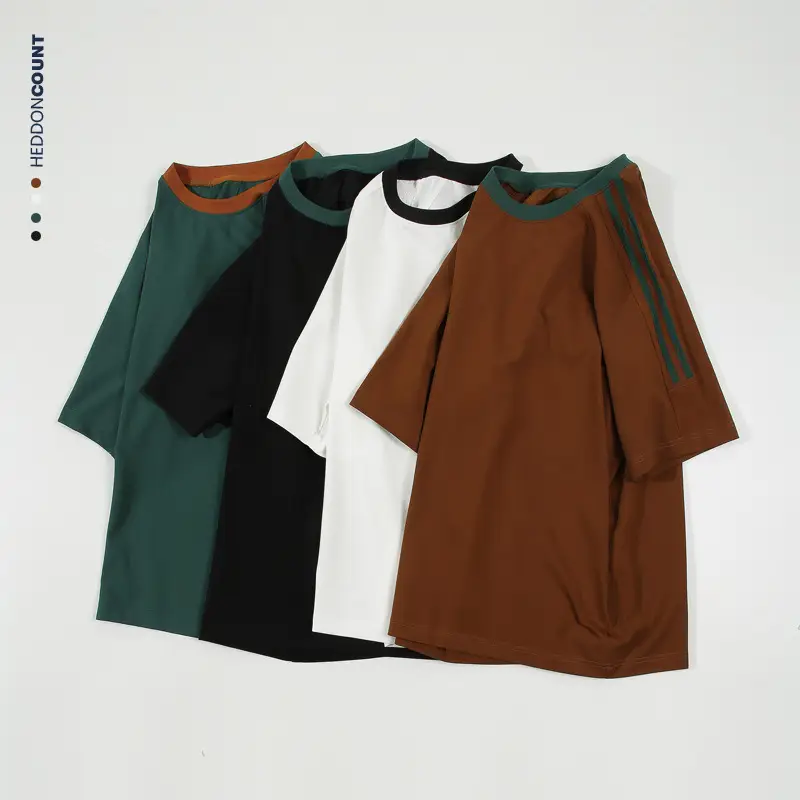 Dengjue Men's T-Shirt Brown White Green Black - Image 7