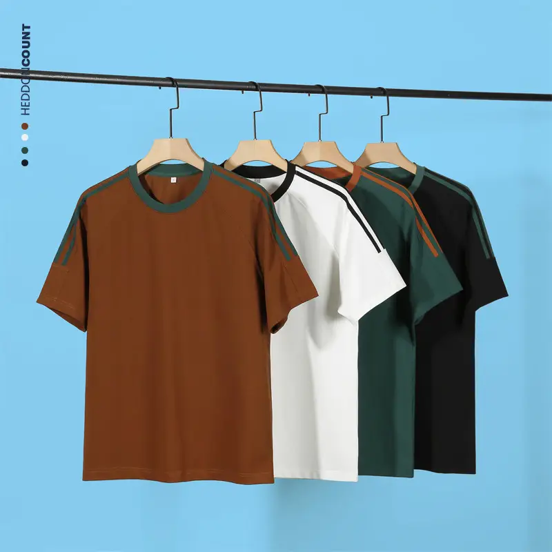 Dengjue Men's T-Shirt Brown White Green Black - Image 8