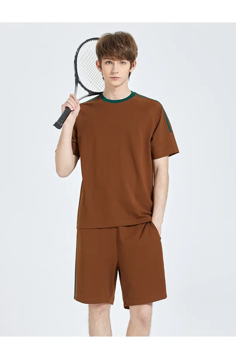 Dengjue Men's T-Shirt Brown White Green Black — feature 16