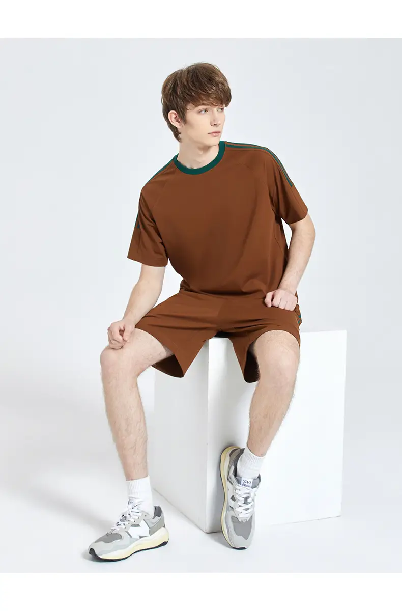 Dengjue Men's T-Shirt Brown White Green Black — feature 17