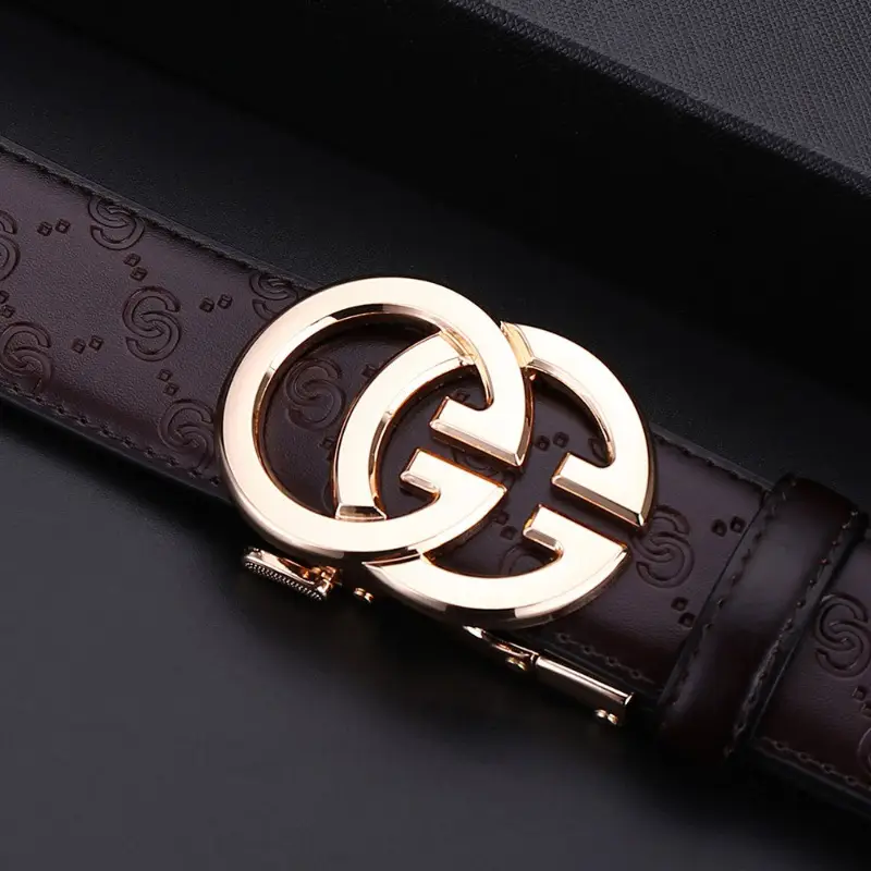 Gold buckle coffee belt