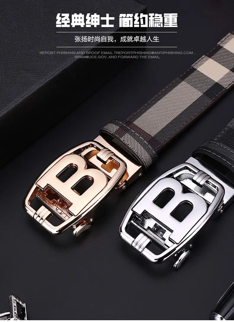 Men's Brown Checkered Belt with Diamond Detail — feature 2