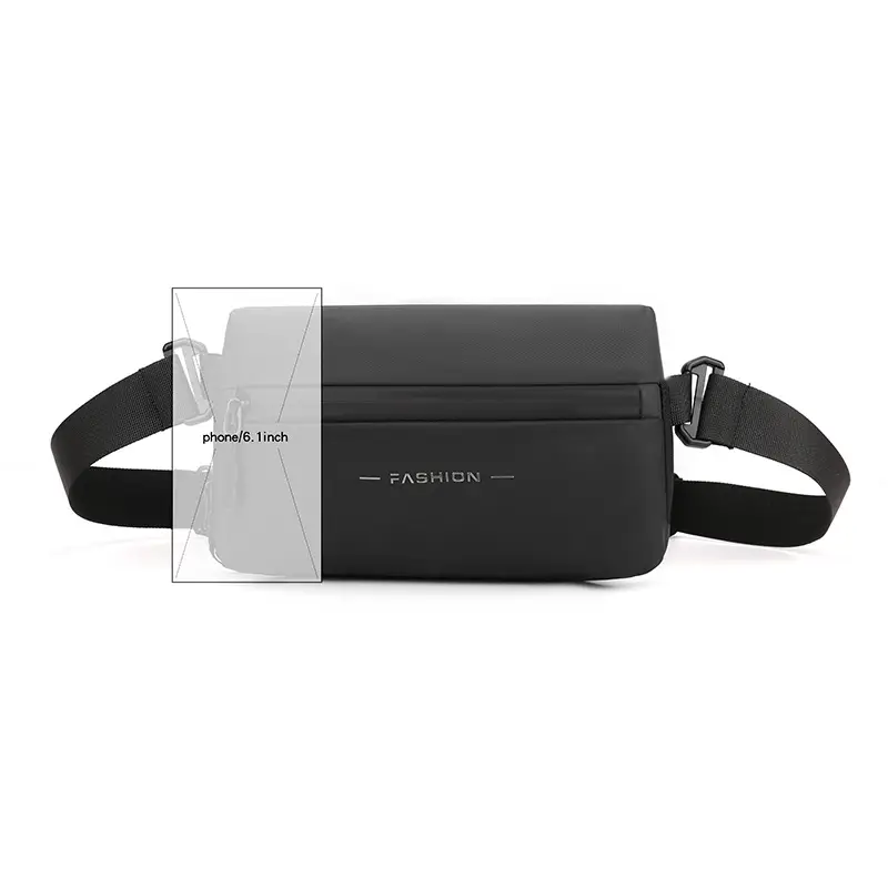 Men's Black Waterproof Crossbody Chest Bag — feature 18